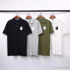 BAPE Classic Ape Head Print Versatile Polo Shirt 'BLACK' 17 BAPE Classic Ape Head Print Versatile Polo Shirt 'BLACK' -Fusion Wear Shop c9600693