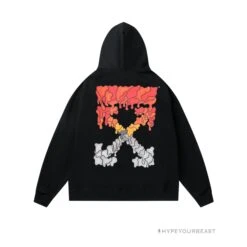 Off White Hoodie Red Orange - Black -Fusion Wear Shop ca3a7888