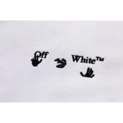 Off White Hoodie Embroidered White -Fusion Wear Shop ca4df0d1