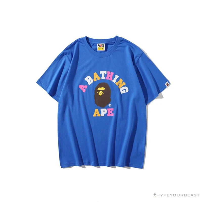 BAPE Little Ape Head Colorful Classic Tee Shirt 'BLUE' 1 BAPE Little Ape Head Colorful Classic Tee Shirt 'BLUE'