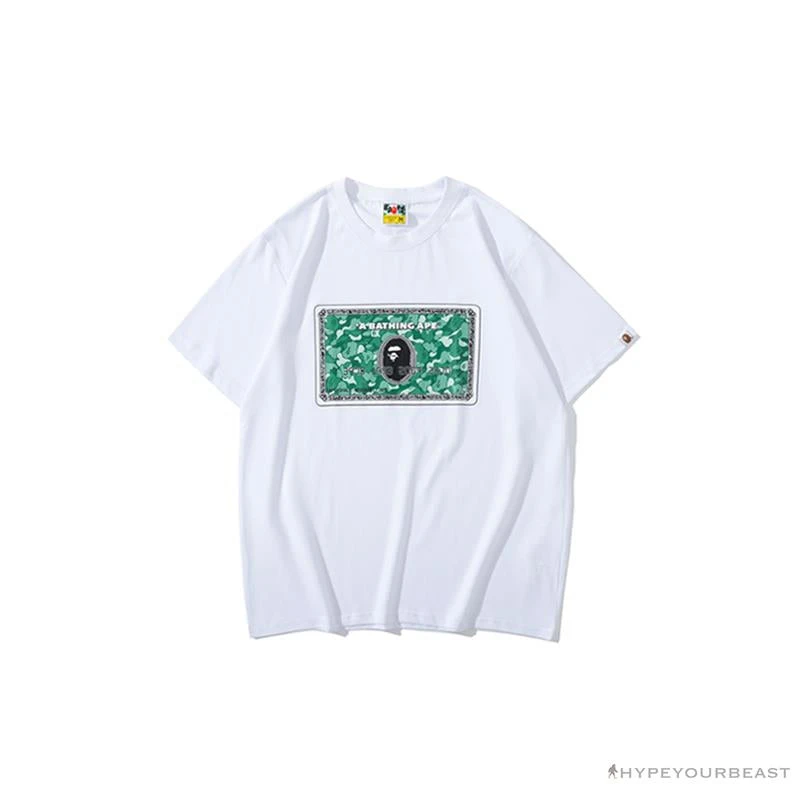 BAPE Spoof Dollar Bill Tee Shirt 'WHITE' 1 BAPE Spoof Dollar Bill Tee Shirt 'WHITE'