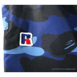 BAPE X RUSSELL ATHLETIC Drawstring Camouflage Pants 'BLUE' -Fusion Wear Shop dca4d06d