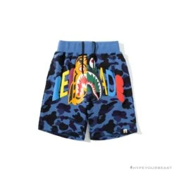 BAPE X READYMADE Tiger Head Foam Camouflage Shorts 'BLUE'