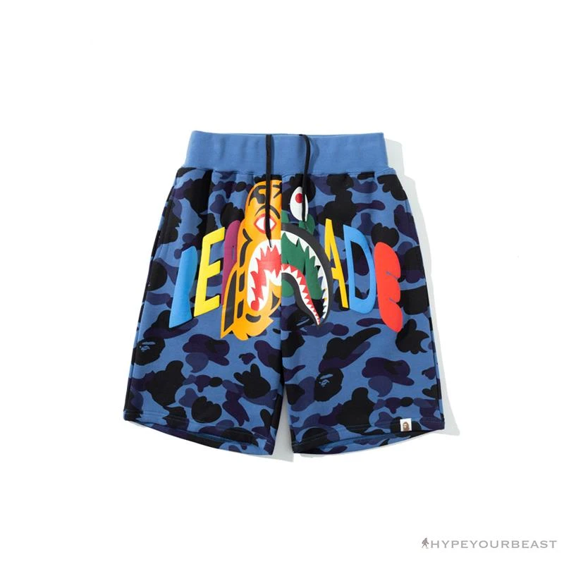 BAPE X READYMADE Tiger Head Foam Camouflage Shorts 'BLUE' 1 BAPE X READYMADE Tiger Head Foam Camouflage Shorts 'BLUE'