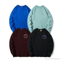 BAPE APES TOGETHER English Alphabet Ape Head Long Sleeve Shirt 'BLUE' -Fusion Wear Shop de45ab55 bfae5ad4 9f8d 4cae bb72 192745faf92a