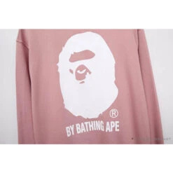 BAPE Behind The Great Ape-Man Head Long Sleeve Shirt 'PINK' -Fusion Wear Shop dfa7d093