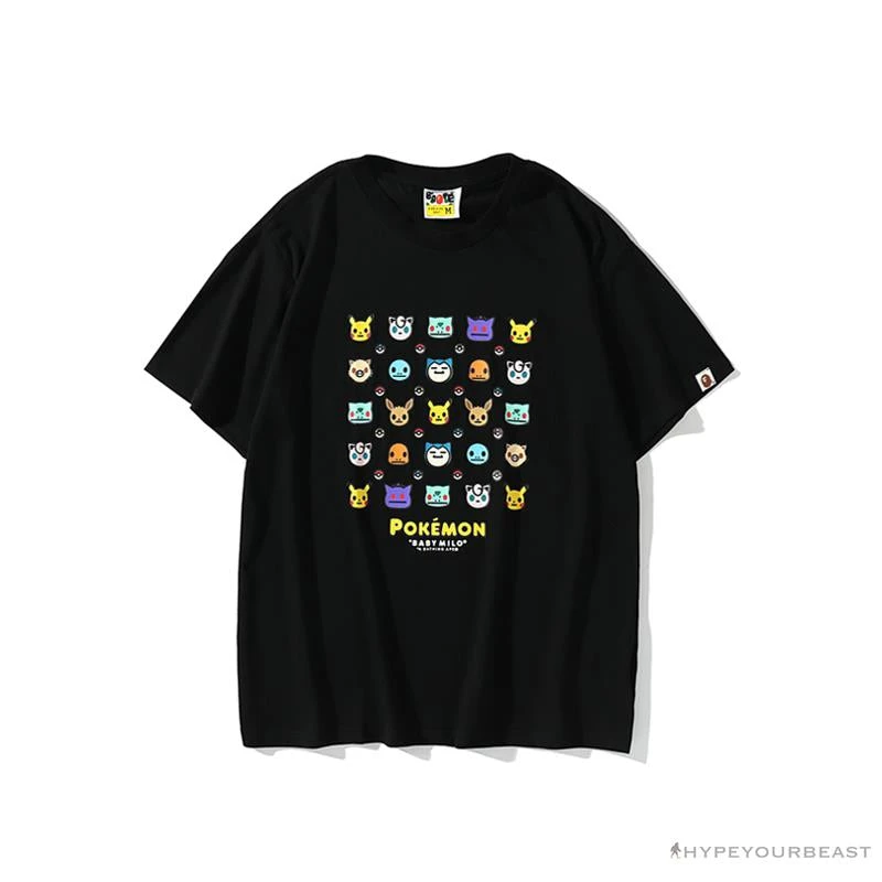 BAPE Baby Milo Pokémon Tee Shirt 'BLACK' 1 BAPE Baby Milo Pokémon Tee Shirt 'BLACK'