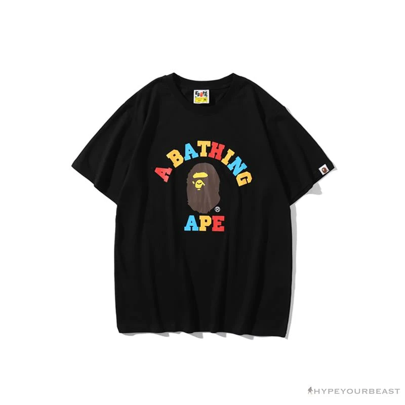 BAPE Little Ape Head Colorful Classic Tee Shirt 'BLACK' 1 BAPE Little Ape Head Colorful Classic Tee Shirt 'BLACK'