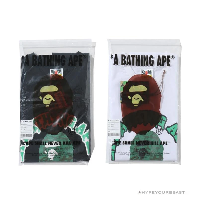 BAPE Paint Splash Green Camouflage Tee Shirt 'WHITE' 2 BAPE Paint Splash Green Camouflage Tee Shirt 'WHITE' - Image 2