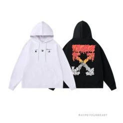 Off White Hoodie Red Orange - White -Fusion Wear Shop e63656cf bdfde56d 1668 46e0 a882 d7cab3cd1090