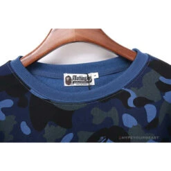 BAPE Classic Ape Head Embroidered Camouflage Long Sleeve Shirt 'BLUE' -Fusion Wear Shop e7fc54dc