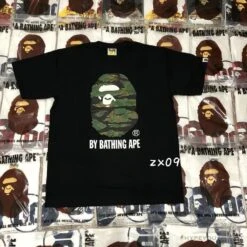 BAPE Tiger Pattern Camouflage Ape Initials Tee Shirt 'BLACK' -Fusion Wear Shop ebf593a2