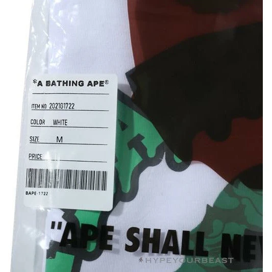 BAPE Paint Splash Green Camouflage Tee Shirt 'WHITE' 3 BAPE Paint Splash Green Camouflage Tee Shirt 'WHITE' - Image 3