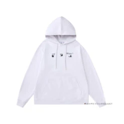 Off White Hoodie Red Orange - White