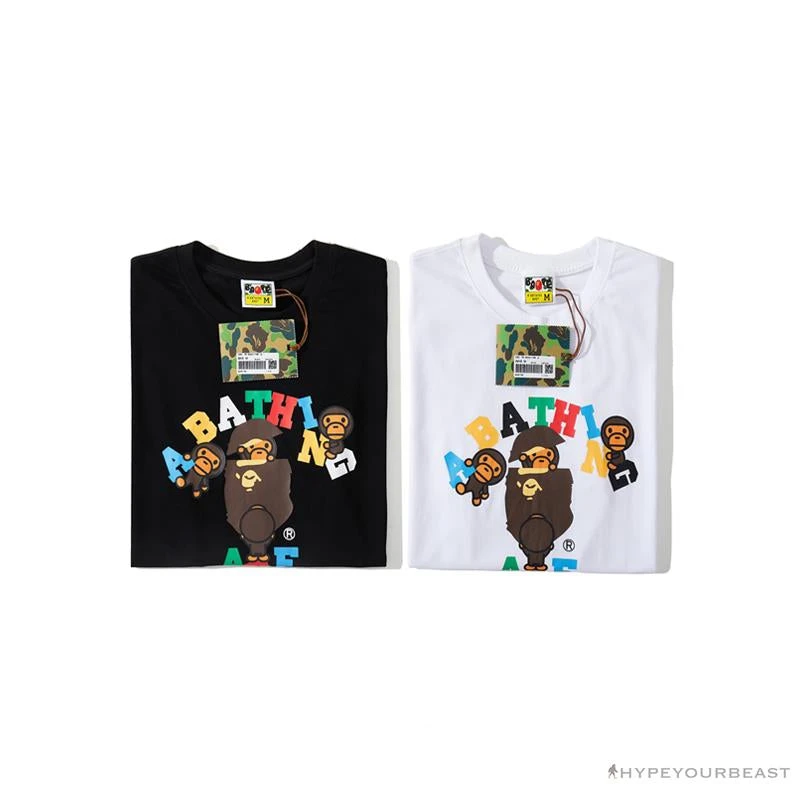 BAPE Baby Milo Color Letter Monkey Tee Shirt 'BLACK' 17 BAPE Baby Milo Color Letter Monkey Tee Shirt 'BLACK' - Image 17