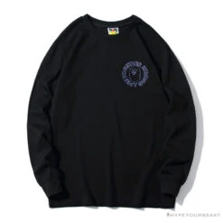 BAPE APES TOGETHER English Alphabet Ape Head Long Sleeve Shirt 'BLACK'