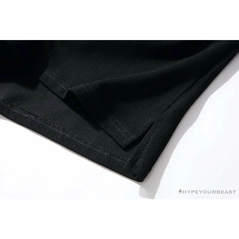 BAPE Solid Color Versatile Embroidered Ape Head Small Badge Polo Shirt 'BLACK' 8 BAPE Solid Color Versatile Embroidered Ape Head Small Badge Polo Shirt 'BLACK' - Image 8