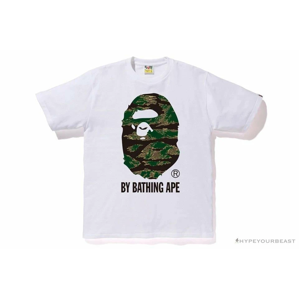 BAPE Tiger Pattern Camouflage Ape Initials Tee Shirt 'WHITE' 3 BAPE Tiger Pattern Camouflage Ape Initials Tee Shirt 'WHITE' - Image 3