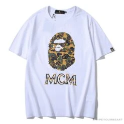 BAPE X MCM Camouflage Ape Head Tee Shirt 'WHITE'