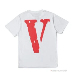 Vlone White And Red Tee Shirt -Fusion Wear Shop fa0b4012copy