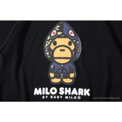 BAPE Baby Milo Blue Shark Hat Little Monkey Tee Shirt 'BLACK' -Fusion Wear Shop fcde59a3